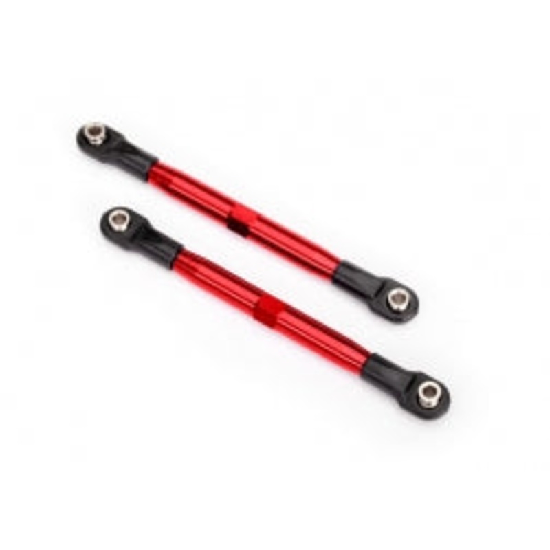 TRAXXAS 6742R Toe links (TUBES red-anodized, 7075-T6 aluminum, stronger than titanium) (87mm) (2)/ rod ends, rear (4)/ rod ends, front (4)/ aluminum wrench (1)