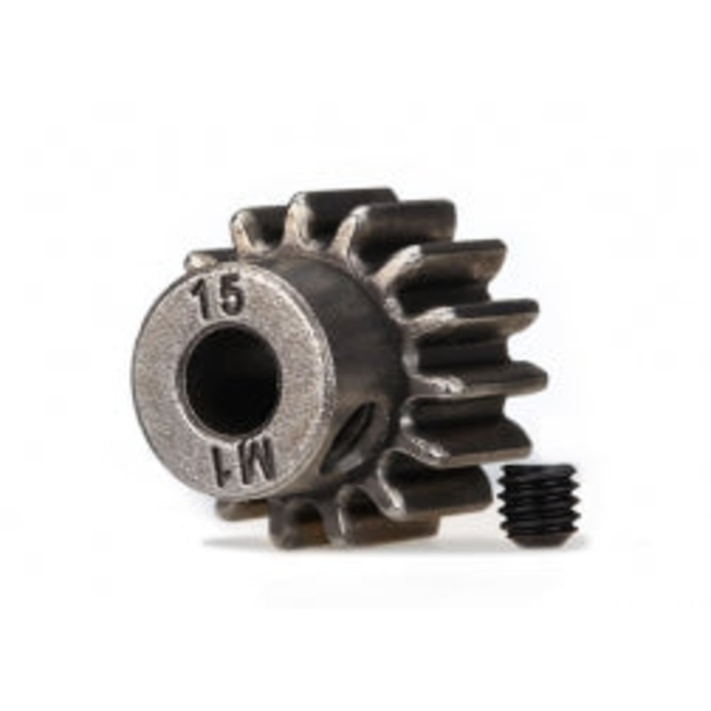 TRAXXAS 6487X Pinion Gear 15T pinion MOD1 fits 5mm shaft w/ set screw compatible with steel spur gears