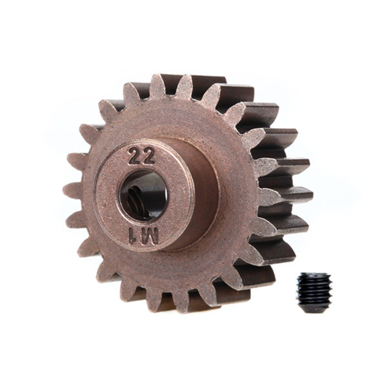 TRAXXAS 6495X Pinion Gear 1Mod 22T pinion 1.0 metric pitch fits 5mm shaft w/ set screw for use only with steel spur gears