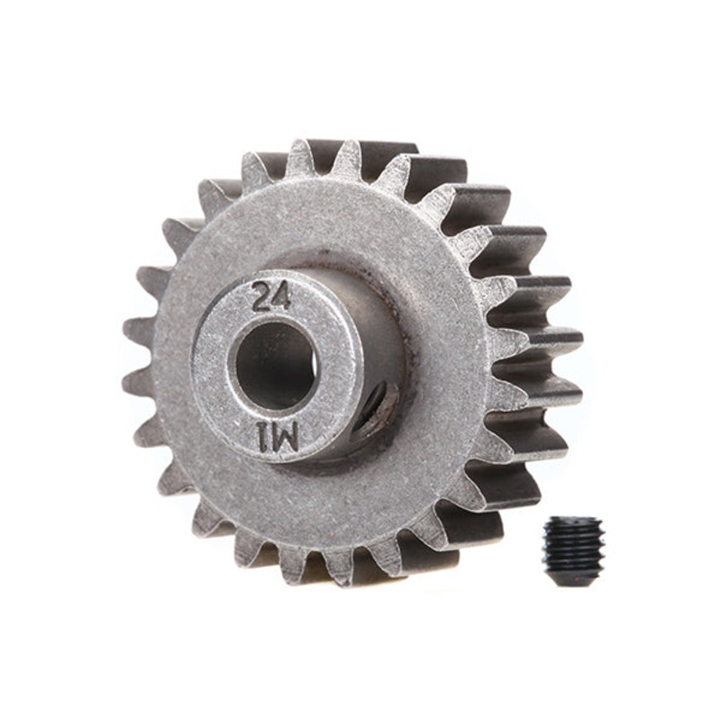 TRAXXAS 6496X Pinion Gear 24T Mod1 5mm shaft w/ set screw for use only with steel spur gears