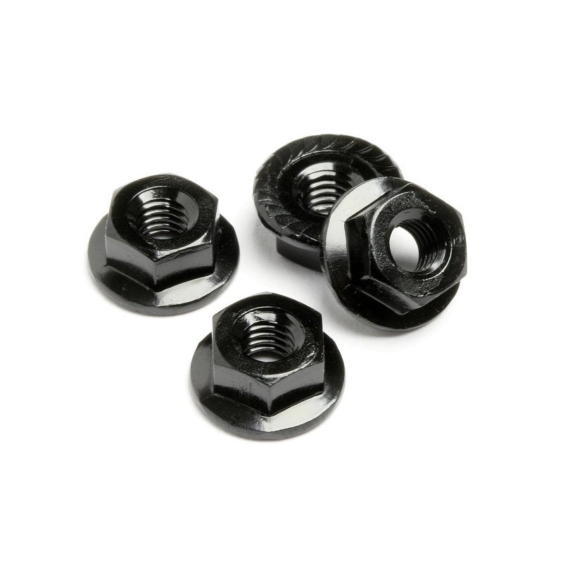 HOT BODIES HPI 61094 Wheel Nut M4 Serrated Black (4) Pro 5