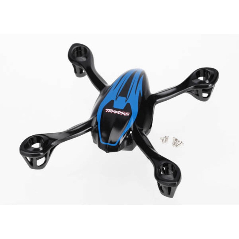 TRAXXAS 6213 Canopy, upper and lower, QR-1, blue/ mounting screws (5)