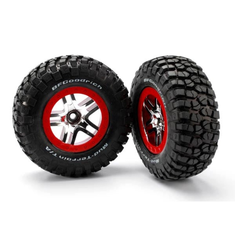 TRAXXAS 5877R  Tire/Wheel Assembly Glued Slash 2WD Front