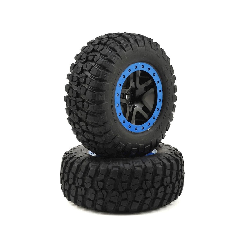 TRAXXAS 5883A SCT Split-Spoke, black, blue beadlock wheels