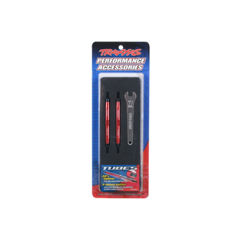 TRAXXAS 5939R Toe links, Slayer Pro 4X4 (Tubes 7075-T6 aluminum, red) (88mm, fits front or rear) (2)/ rod ends, rear (4)/ rod ends, front (4)/ wrench (1)