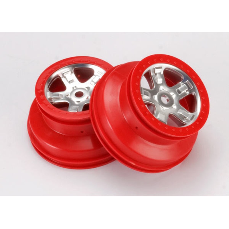 TRAXXAS 5972A  Red Beadlock/Satin Chrome Wheel Slayer