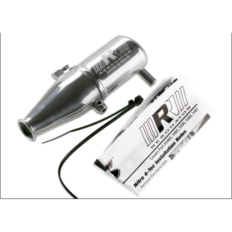TRAXXAS 5490 Tuned pipe, Resonator, R.O.A.R. legal (single-chamber, enhances low to mid-rpm power) (for Revo & Slayer with TRX Racing Engines)