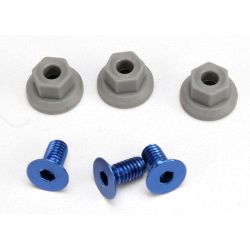 TRAXXAS 5512 Wing mounting hardware, (4x8mmCCS (aluminum)(3)/ 4x7mm flanged NL (3))
