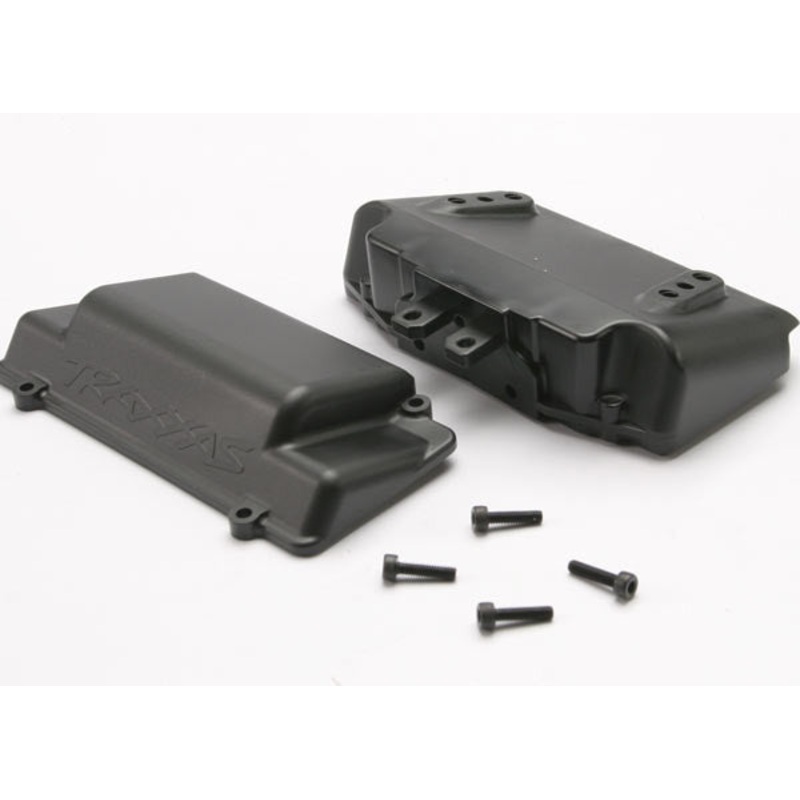 TRAXXAS 5515X Battery Box, bumper (rear) (includes battery case with bosses for wheelie bar, cover, and foam pad)