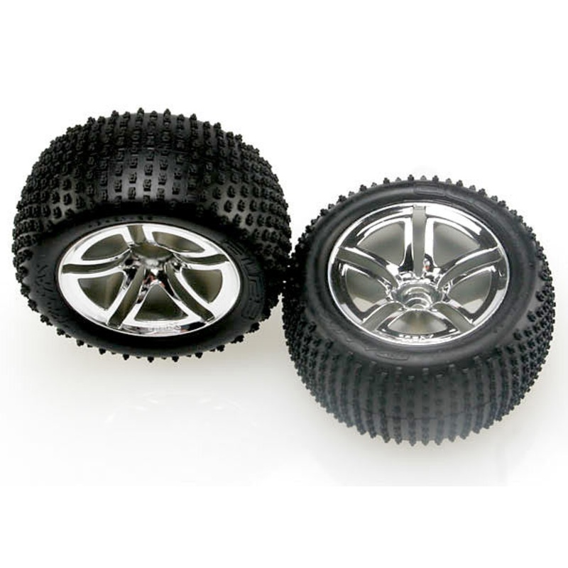 TRAXXAS 5572R Tires& Wheels 2.8 Twin-Spoke Wheels Alias Tires