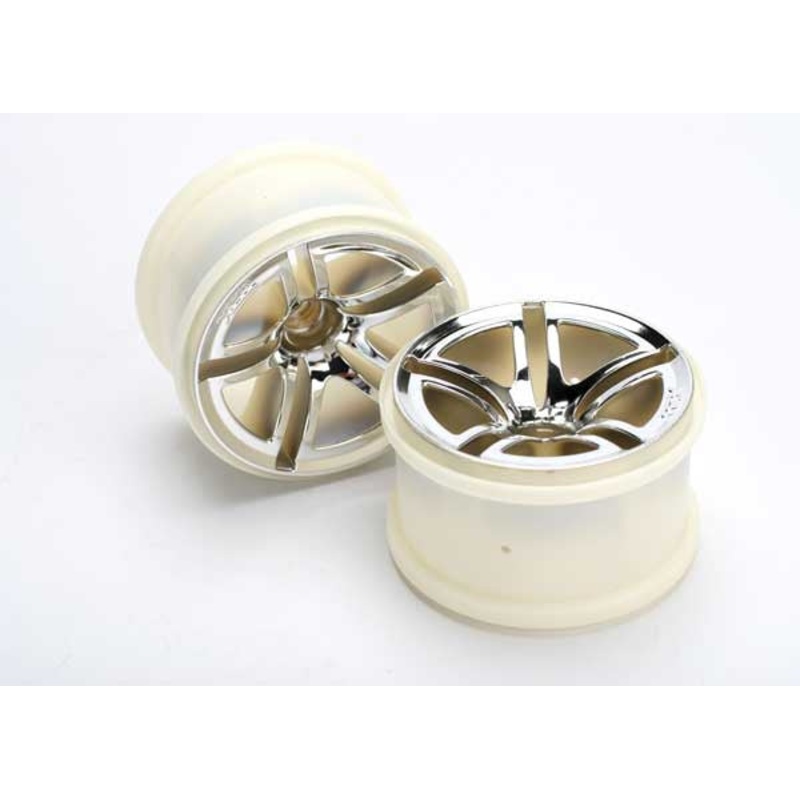 TRAXXAS 5574 Front Twin Spoke Wheels 2.8" Chrome Jato