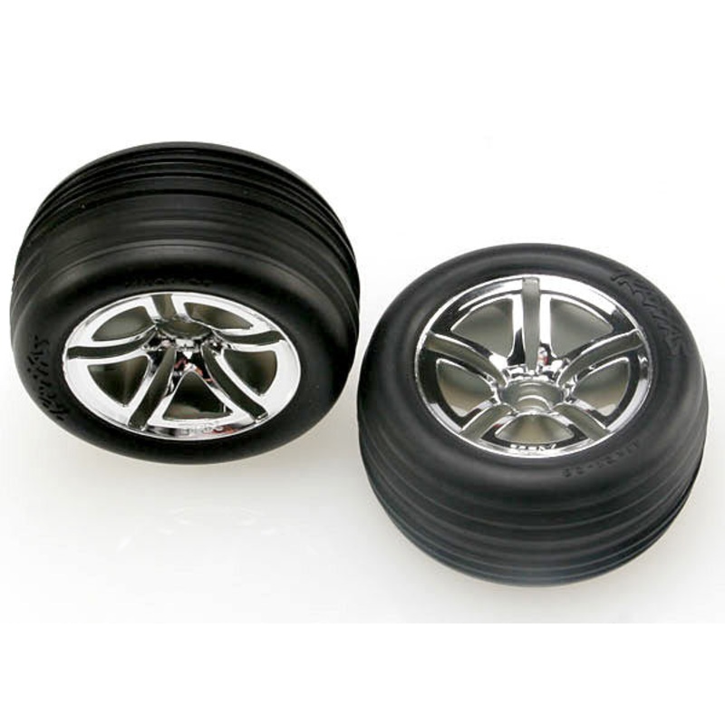 TRAXXAS 5574R  Tires & Wheels Assembled Glued Front 2.8