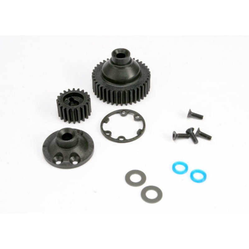TRAXXAS 5579 Gears, differential 38-T (1)/ differential drive gear 20-T/ side cover plate (1)/ gasket (1)/ output gear seals (x-ring) (2)/ 2.5x8mmCCS (4)/ 5x10x.5mmTW (2)