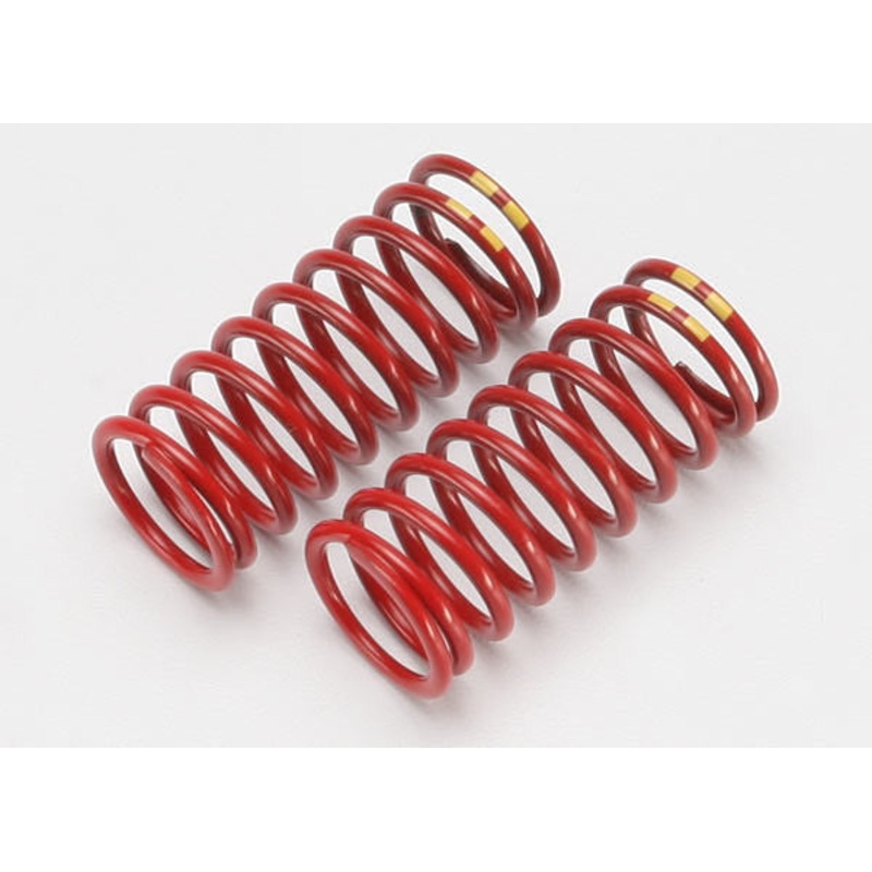 TRAXXAS 5648 Spring, shock (red) (long) (GTR) (4.9 rate double yellow stripe) (1 pair)