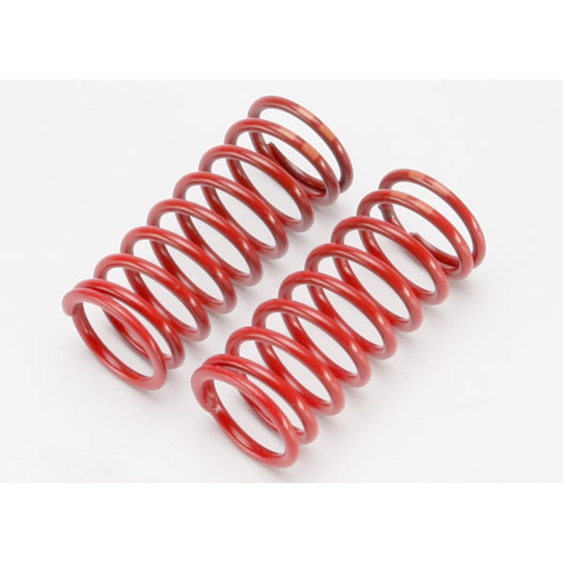 TRAXXAS 5649 Spring, shock (red) (long) (GTR) (5.4 rate double orange stripe) (1 pair)