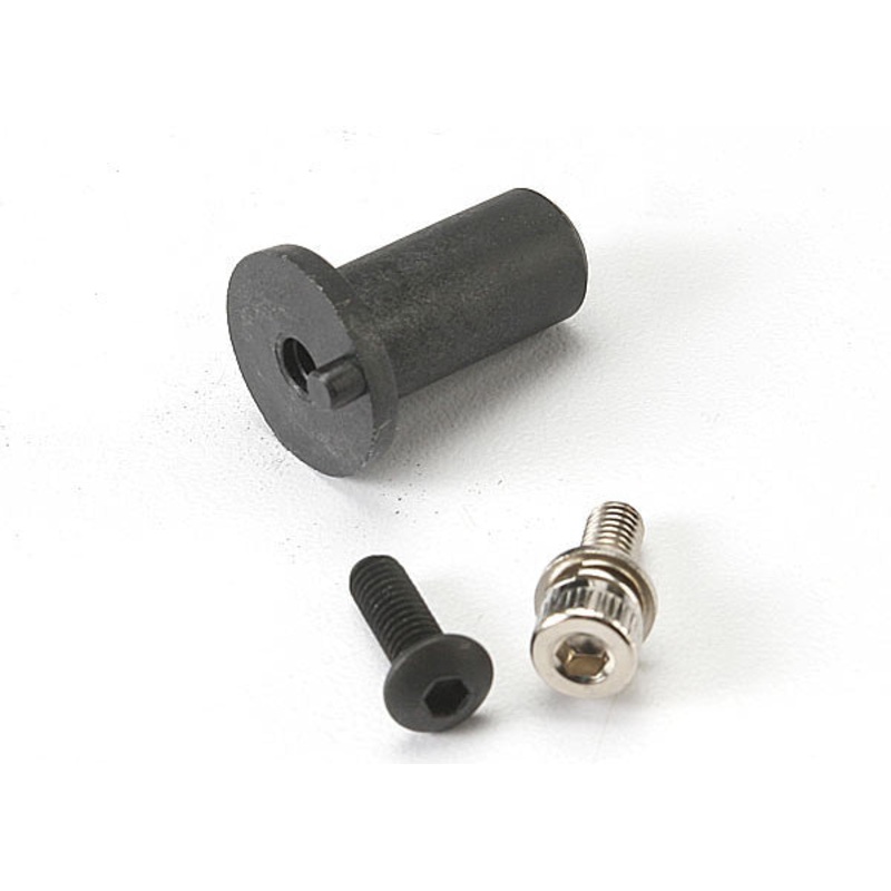 TRAXXAS 5661 Motor mount hinge post/ 4x12mm BCS (1)/ 4x10mm CS with split and flat washer (1)