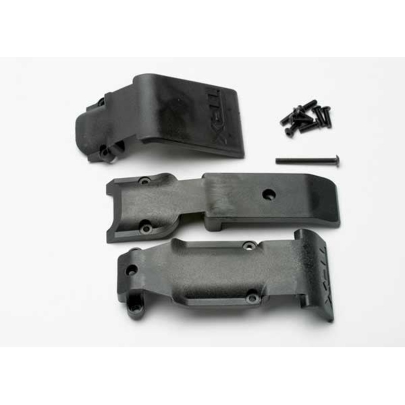 TRAXXAS 5337 Skid plate set, front (2 pieces, plastic)/ skid plate, rear (1 piece, plastic)