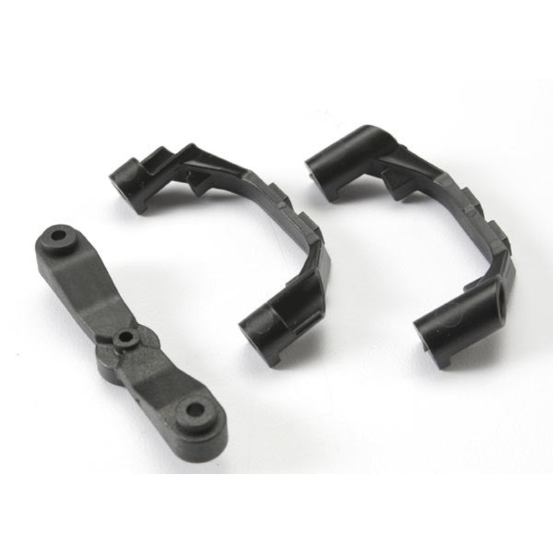 TRAXXAS 5343X Mount, steering arm/ steering stops (2) (lower hinge pin retainer) (includes standard and maximum throw steering stops)