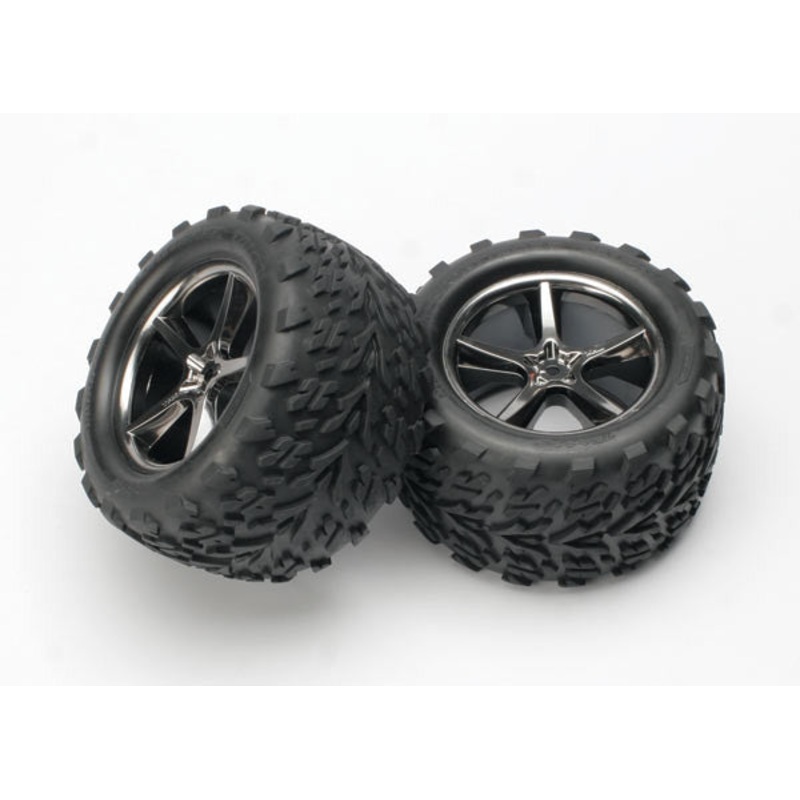 TRAXXAS 5374A Tires/Wheels Gemini Black Chrome E-Revo