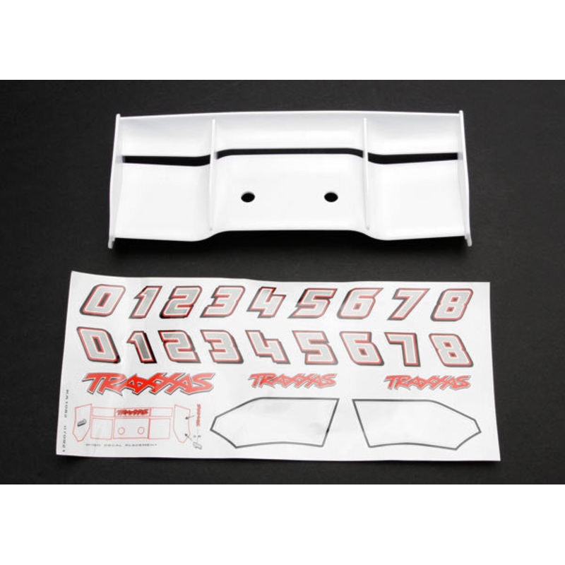 TRAXXAS 5412 Wing, Revo (white)/ decal sheet