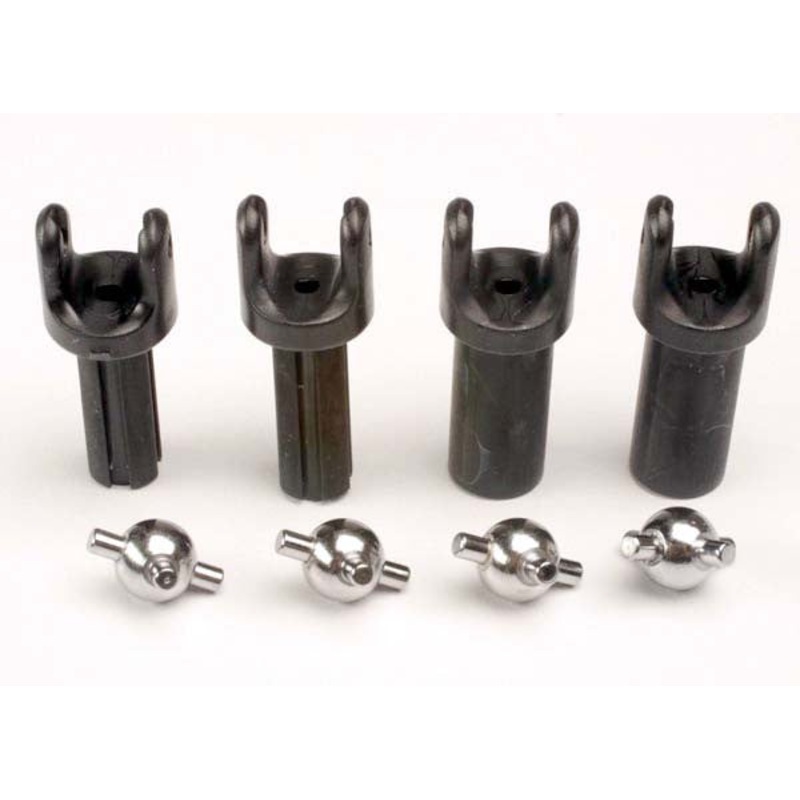 TRAXXAS 4949X Half shafts, short (Heavy-duty) (external-splined (2) & internal-splined (2))/ metal u-joints (4)