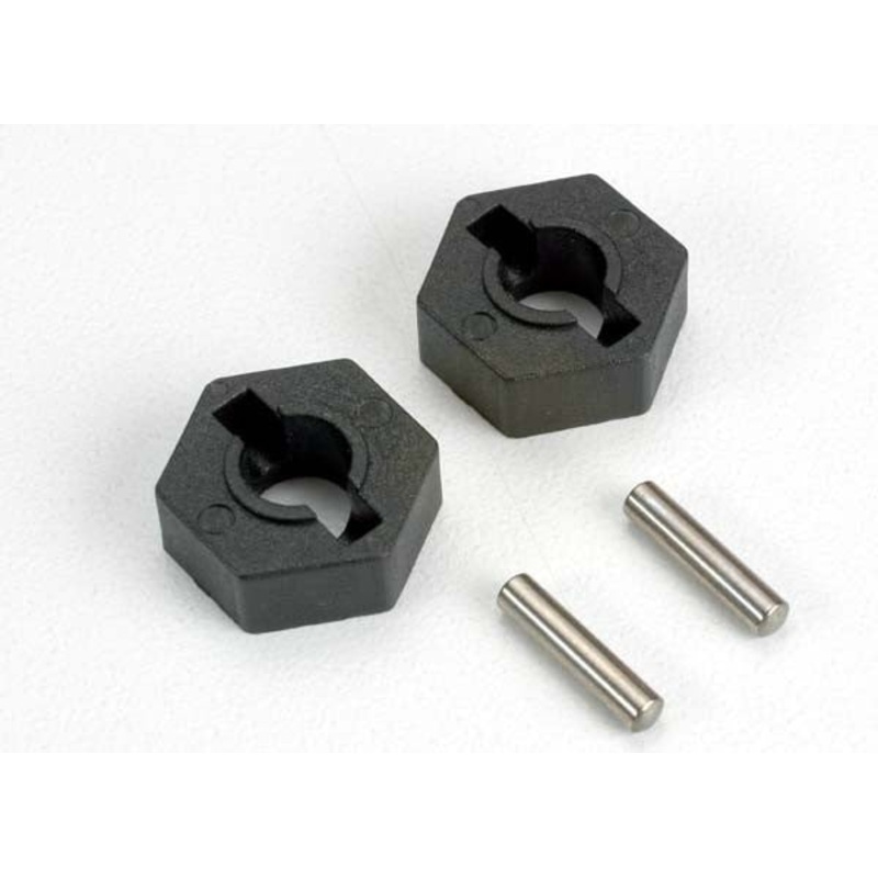 TRAXXAS 4954 Wheel Hubs Hex 14mm (2 with  axle pins (2.5x12mm) (2)