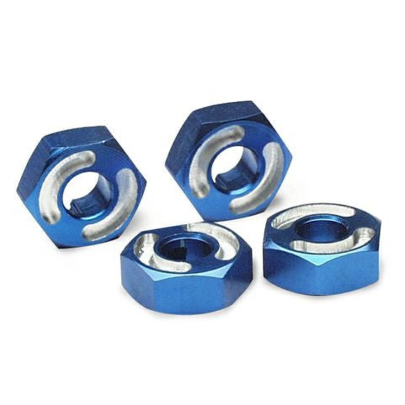 TRAXXAS 4954X 14mm wheel hubs, hex, 6061-T6 aluminum (blue) (4)/ axle pins (2.5x10mm) (4)