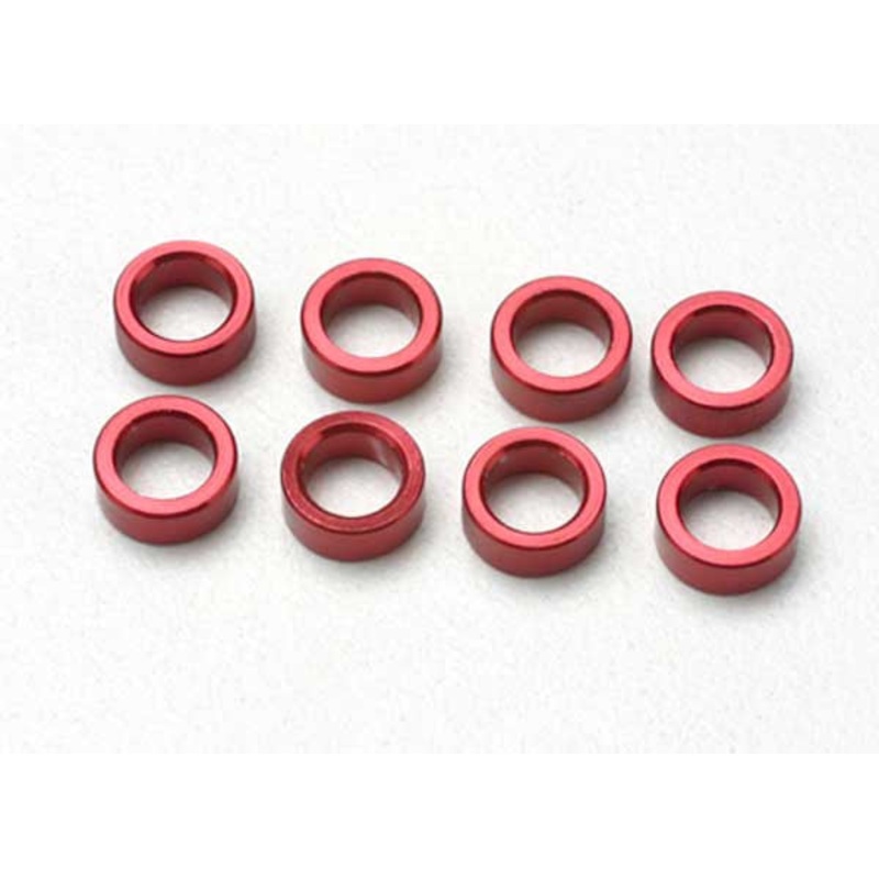 TRAXXAS 5133 Spacer, pushrod (aluminum, red) (use with 5318 or 5318X pushrod and 5358 progressive 2 rockers) (8)