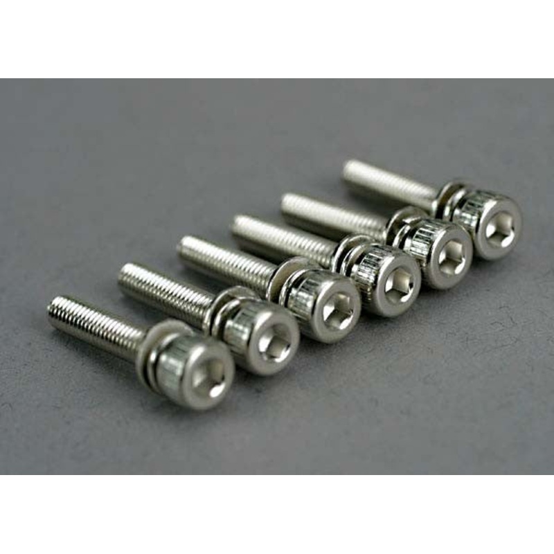 TRAXXAS 5142 Screws, 3x15mm cap-head machine hex drive w/ split & flat washers
