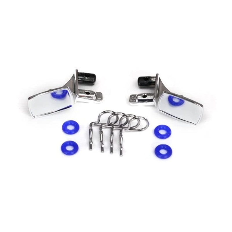 TRAXXAS 8133 Mirrors, side, chrome (left & right)/ o-rings (4)/ body clips (4) (fits #8130 body)