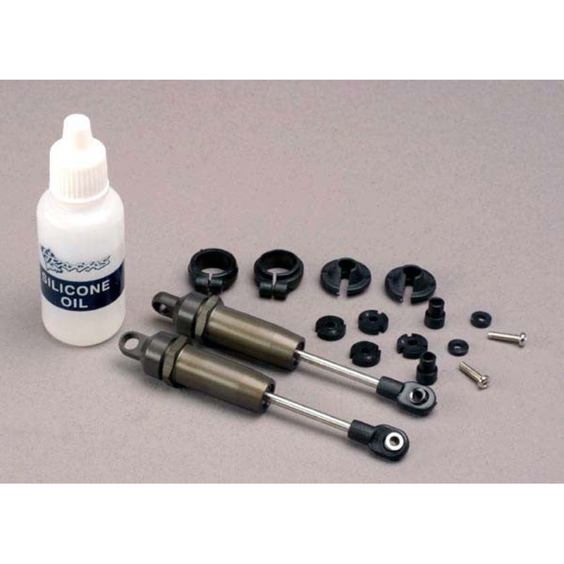 TRAXXAS 4760 Shocks, long (hard-anodized & PTFE-coated T6 aluminum) w/o springs (front) (2) : SLASH 2WD, SLASH 4X4, STAMPEDE 2WD, STAMPEDE 4X4