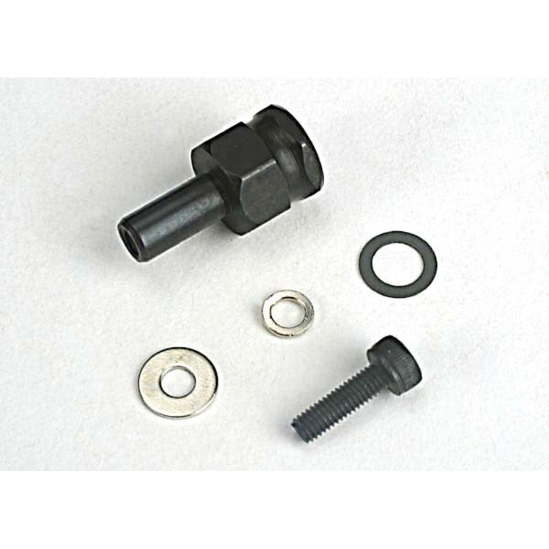 TRAXXAS 4844 Adapter nut, clutch/ 3x10mm cap screw/washer/ split washer (not for use with IPS crankshafts)