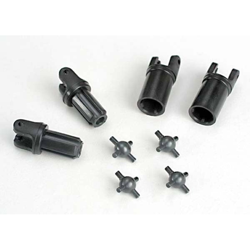 TRAXXAS 4851 Driveshafts, telescopic (external-splined (2) & internal-splined (2))/ metal U-joints (4)