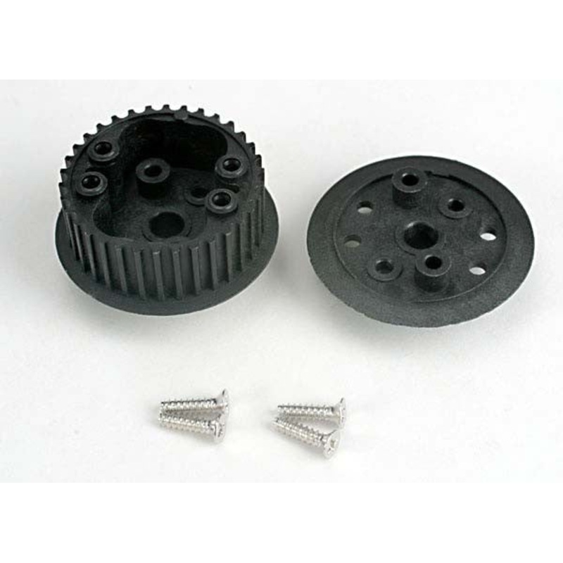 TRAXXAS 4881 Differential (34-groove)/ flanged side-cover & screws
