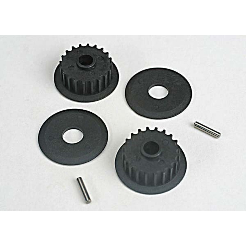 TRAXXAS 4895 Pulleys, 20-groove (middle) (2)/flanges (2)/ axle pins (2)