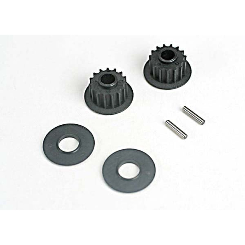 TRAXXAS 4896 Pulleys, 15-groove (front/ rear) (2)/flanges (2)/ axle pins (2) *DISC