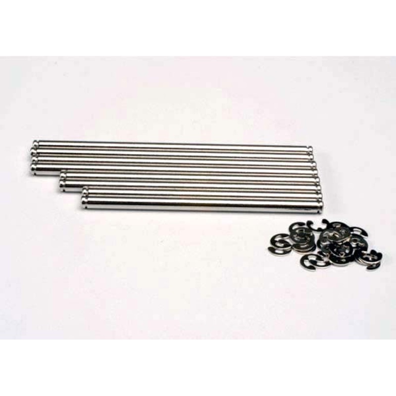 TRAXXAS 4939X Suspension pin set, stainless steel (w/ E-clips)