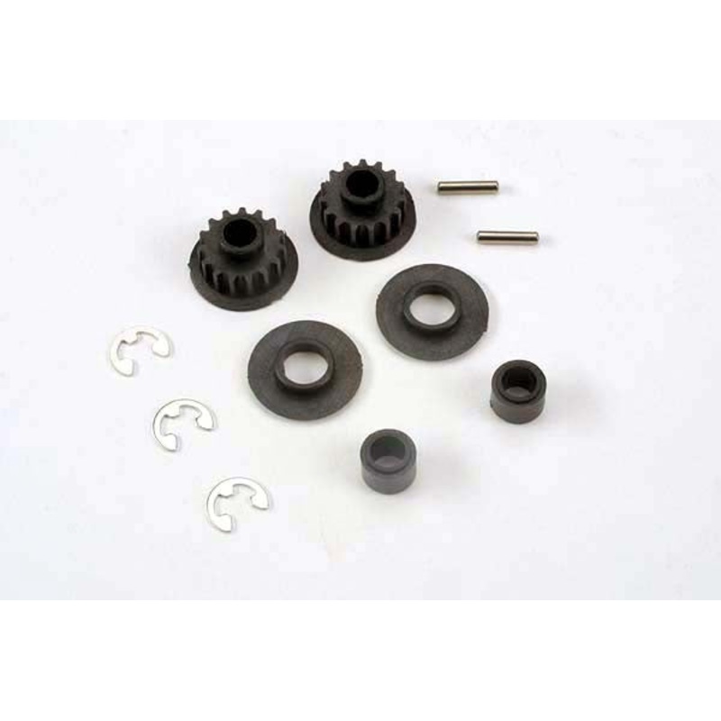 TRAXXAS 4395 Pulley, 15-groove (2)/ axle pins (2)/ top shaft spacers (2) (plastic)