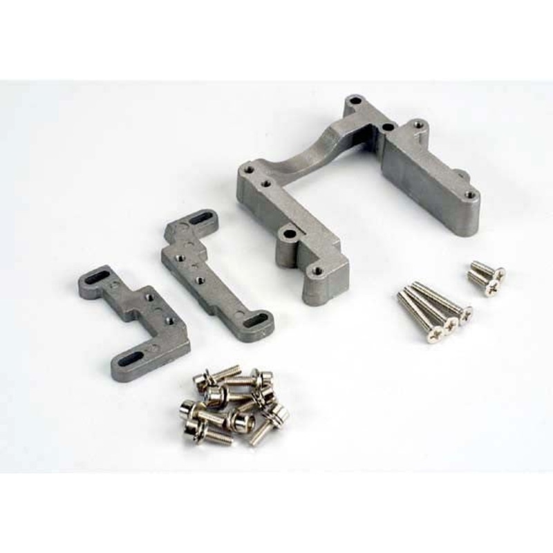 TRAXXAS 4460 Engine mount, 2 piece, aluminum (w/ screws) (N. Rustler/Sport)