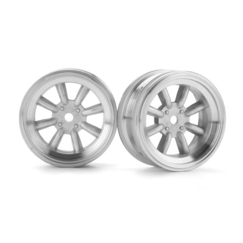 HPI 3938 MX60 8-Spoke Wheel 3mm Offset Matte Chrome