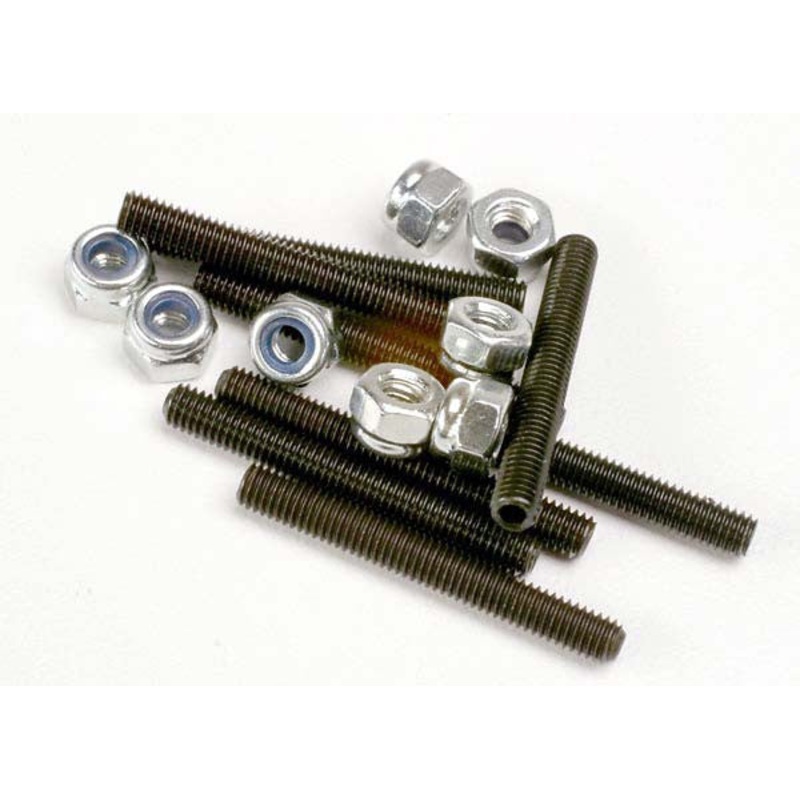 TRAXXAS 3962 Set (grub) screws, 3x25mm (8)/ 3mm nylon locknuts (8)