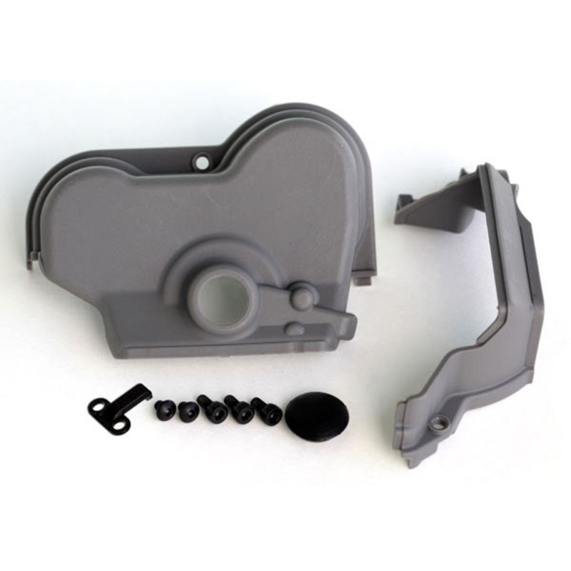 TRAXXAS 3977R Cover, gear (upper & lower) (1)/ dust plug (1)/ 3x6mm CS (3) (for single motor installation, use with motor plate #3997X)