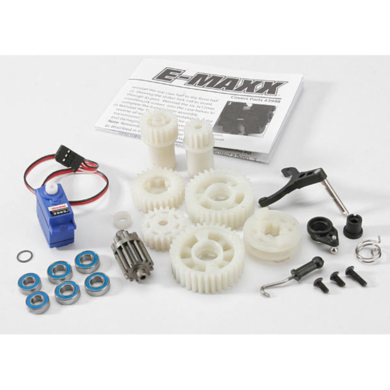 TRAXXAS 3998 Two Speed Conversion Kit (E-Maxx) (includes wide and close ratio first gear sets, sub-micro servo, and linkage)