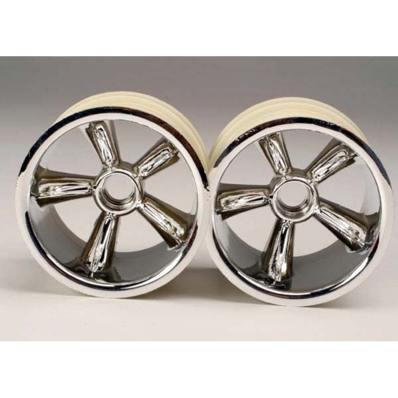 TRAXXAS 4174 Front Wheel Chrome Nitro Rustler