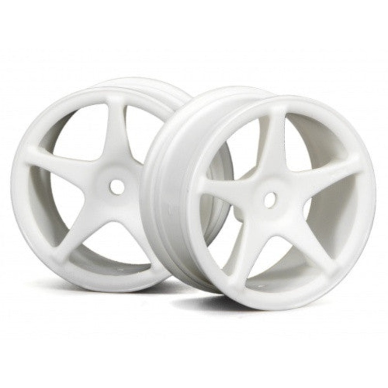 HPI 3695 1/10 Super Star 5-Spoke TC Wheel 26mm White *DISC*