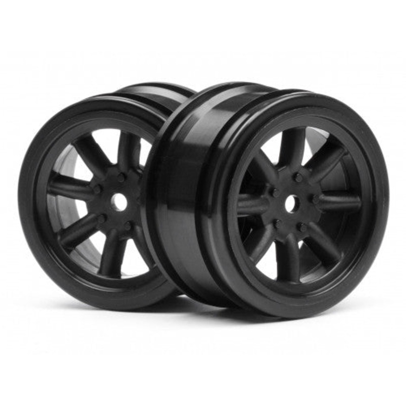 HPI 3806 Vintage 8-Spoke Wheel 26mm Black 0mm Offset *DISC*