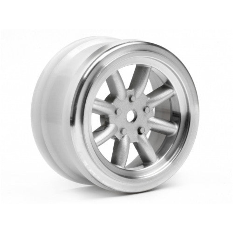 HPI 3808 Vintage 8-Spoke Whl 26mm Matte Chrome 0mm Offset