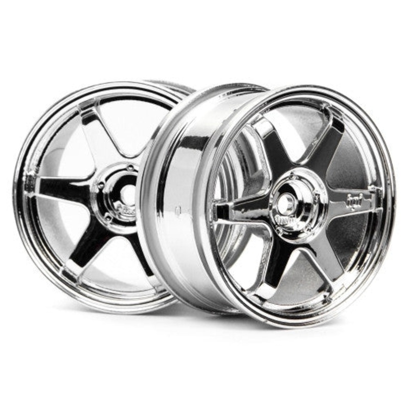 HPI 3837 TE37 Wheel 26mm Chrome 0mm Offset/26mm Tire *DISC*