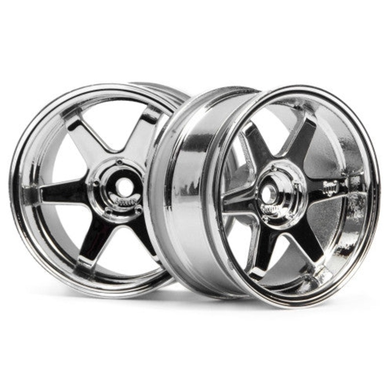 HPI 3847 TE37 Wheel 26mm Chrome 6mm Offset/26mm Tire *DISC*