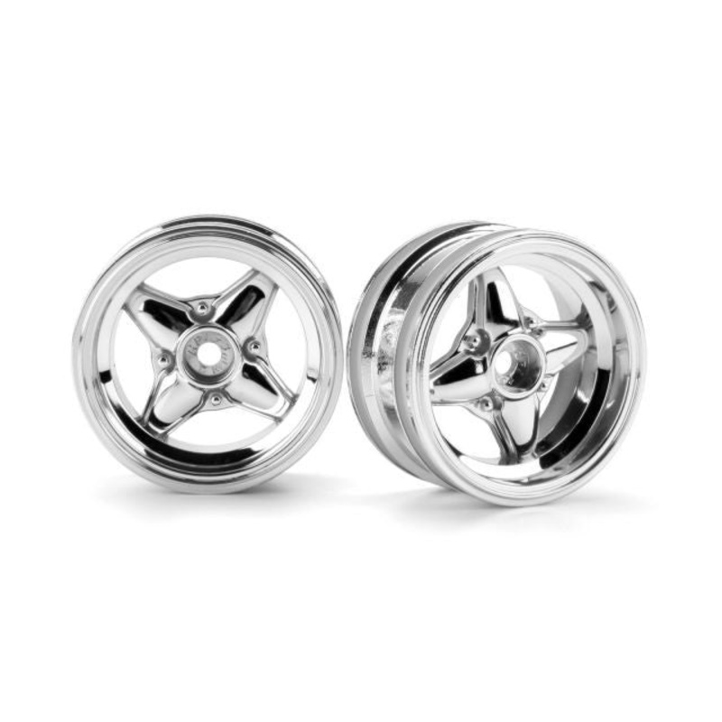 HPI 3907 MX60 4-Spoke Wheel 3mm Offset Chrome *DISC*